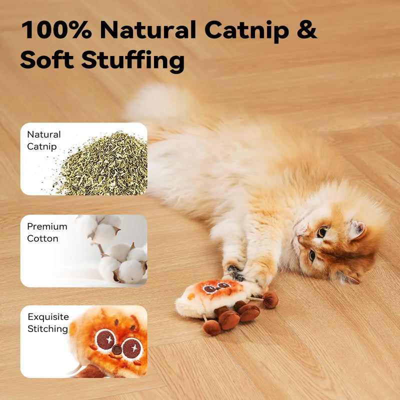 Petgravity Jumpyshrimp Taiyaki Interactive Electric Cat Toys Set, 2 Pack Automatic Jumping Moving Cat Toys with Built-In Motor, Fun Exercise Play Toys for Indoor Cats Kitten, Summervibes, Petlovers