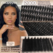 Focipeysa 200D Volume Lash Clusters | Dreamy Lash Clusters | Resuable Clusters Lashes | Beginner Friendly | D Curl DIY Cluster Lashes for Flawless Makeup | Salon-Level Volume Lash Extensions at Home