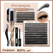 Focipeysa 200D Volume Lash Clusters | Dreamy Lash Clusters | Resuable Clusters Lashes | Beginner Friendly | D Curl DIY Cluster Lashes for Flawless Makeup | Salon-Level Volume Lash Extensions at Home