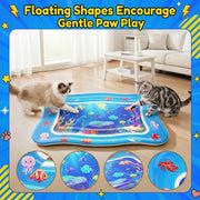CATPICK Cat Water Play Mat—Water Bed with Floating Fish, Foldable Water Play Mat, 0.7Mm Thickened PVC, 17 X 25 Inches