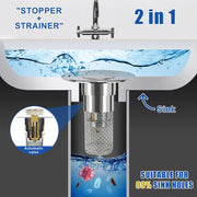 Bathroom Sink Drain Strainer, Pop up Sink Drain Filter Withremovable Stainless Steel Filter Basket Hair Catcher,Bathroom Sink Drain Stopper, for Us Bathroom Sink Stopperreplacement