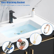 Bathroom Sink Drain Strainer, Pop up Sink Drain Filter Withremovable Stainless Steel Filter Basket Hair Catcher,Bathroom Sink Drain Stopper, for Us Bathroom Sink Stopperreplacement
