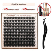 Focipeysa 200D Volume Lash Clusters | Dreamy Lash Clusters | Resuable Clusters Lashes | Beginner Friendly | D Curl DIY Cluster Lashes for Flawless Makeup | Salon-Level Volume Lash Extensions at Home