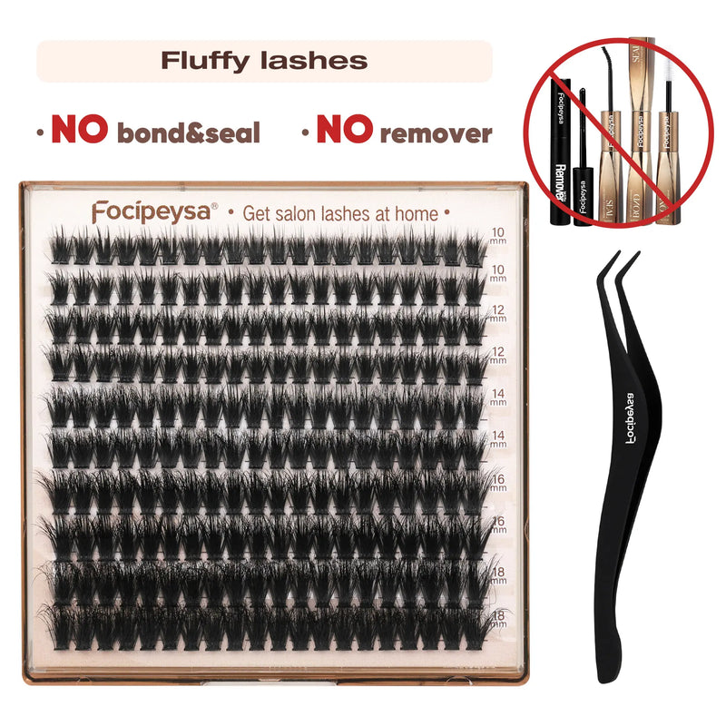 Focipeysa 200D Volume Lash Clusters | Dreamy Lash Clusters | Resuable Clusters Lashes | Beginner Friendly | D Curl DIY Cluster Lashes for Flawless Makeup | Salon-Level Volume Lash Extensions at Home