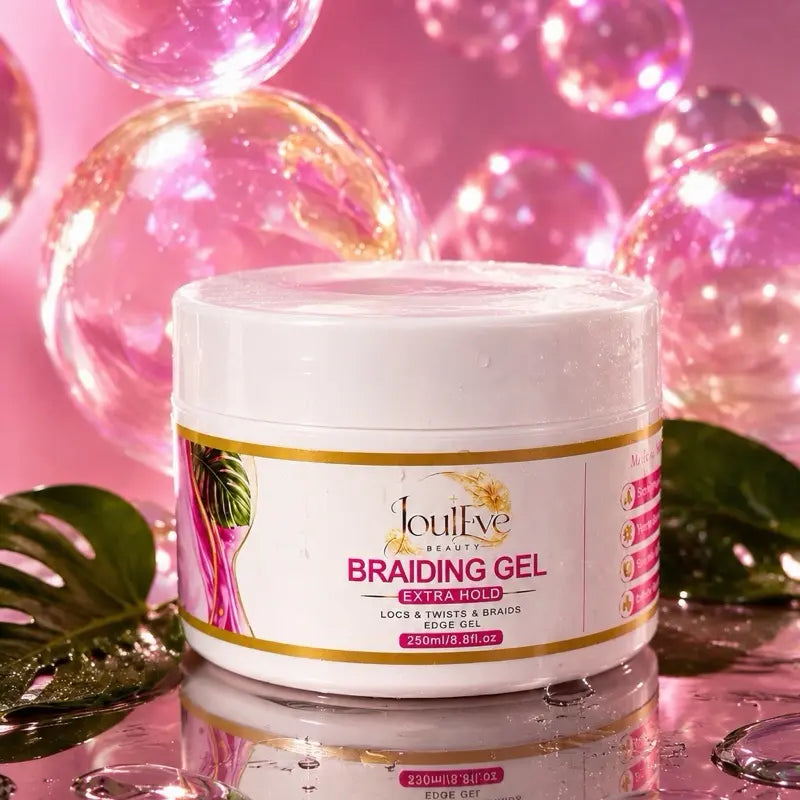 Jouleve Beauty Braiding Gel - Strong Hold for Braids, Locs, Styling, & Twists - Long-Lasting Shine, Non-Flaking Styling Gel - 250Ml