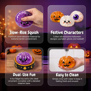 【Summer Sale Deals】Halloween Steamed Bun Squishy Toy Set, Slow Rising Stress Relief Fidget Toys with Steamer Bases, Pumpkin Eyeball Ghost Assortment, Collectible Desk Decor for Party Favors