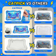CATPICK Cat Water Play Mat—Water Bed with Floating Fish, Foldable Water Play Mat, 0.7Mm Thickened PVC, 17 X 25 Inches