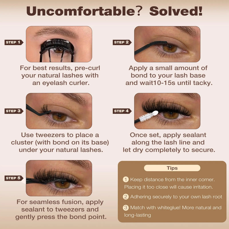 Focipeysa 200D Volume Lash Clusters | Dreamy Lash Clusters | Resuable Clusters Lashes | Beginner Friendly | D Curl DIY Cluster Lashes for Flawless Makeup | Salon-Level Volume Lash Extensions at Home