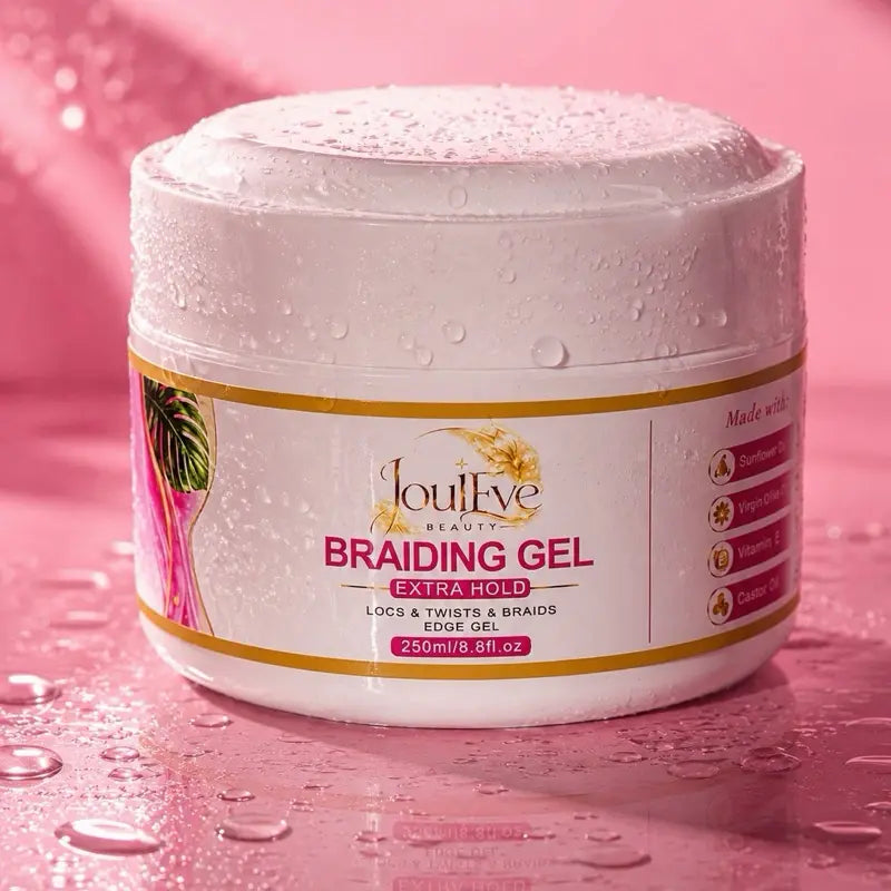 Jouleve Beauty Braiding Gel - Strong Hold for Braids, Locs, Styling, & Twists - Long-Lasting Shine, Non-Flaking Styling Gel - 250Ml