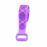 Long Silicone Back Scrubber & Exfoliating Bath Brush – Double-Sided Body Cleaner with Soft Bristles, Mesh Sponge & Easy-Grip Handles