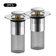Bathroom Sink Drain Strainer, Pop up Sink Drain Filter Withremovable Stainless Steel Filter Basket Hair Catcher,Bathroom Sink Drain Stopper, for Us Bathroom Sink Stopperreplacement