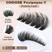 Focipeysa 200D Volume Lash Clusters | Dreamy Lash Clusters | Resuable Clusters Lashes | Beginner Friendly | D Curl DIY Cluster Lashes for Flawless Makeup | Salon-Level Volume Lash Extensions at Home