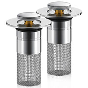 Bathroom Sink Drain Strainer, Pop up Sink Drain Filter Withremovable Stainless Steel Filter Basket Hair Catcher,Bathroom Sink Drain Stopper, for Us Bathroom Sink Stopperreplacement